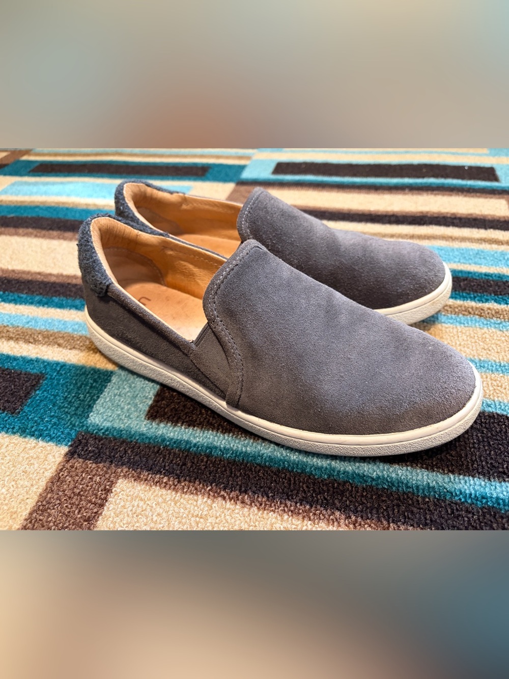 UGG Jass Slip On Sneakers Charcoal Gray Suede Wool Heel Casual Shoes Women’s 8